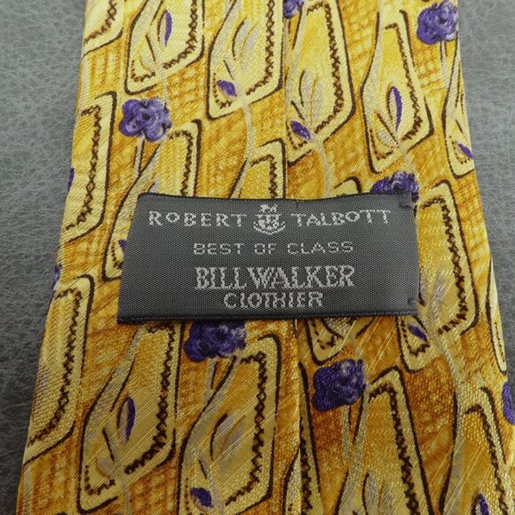 Robert Talbott Tie Gold Floral Best Of Class Abstract Silk‎ Hand Sewn USA 56x3.5 - Picture 2 of 5
